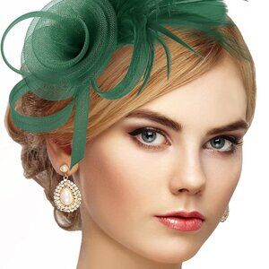 Victorian Feather Fascinators Hats 100% Polyester Hairpin Tea Party Headwear